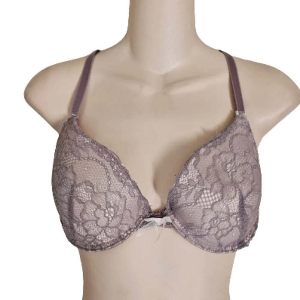 Hers by Herman Lavender Lace Racerback Bra Size Women's 36B